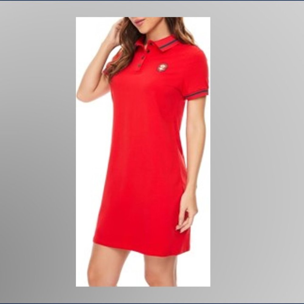 Polo Dress, Short Sleeve, Red, Size 3x (Runs small)